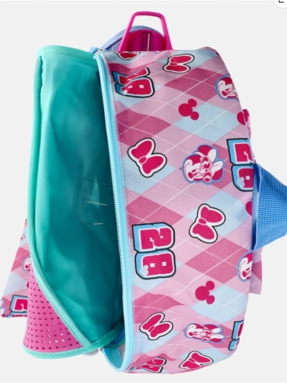 Disney Minnie & Daisy Pink and Light Blue Kids Backpack with Lunch Bag